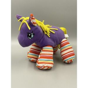 11” Purple Horse Pony Yellow Mane Plush Stuffed Animal Goody Toy 2012